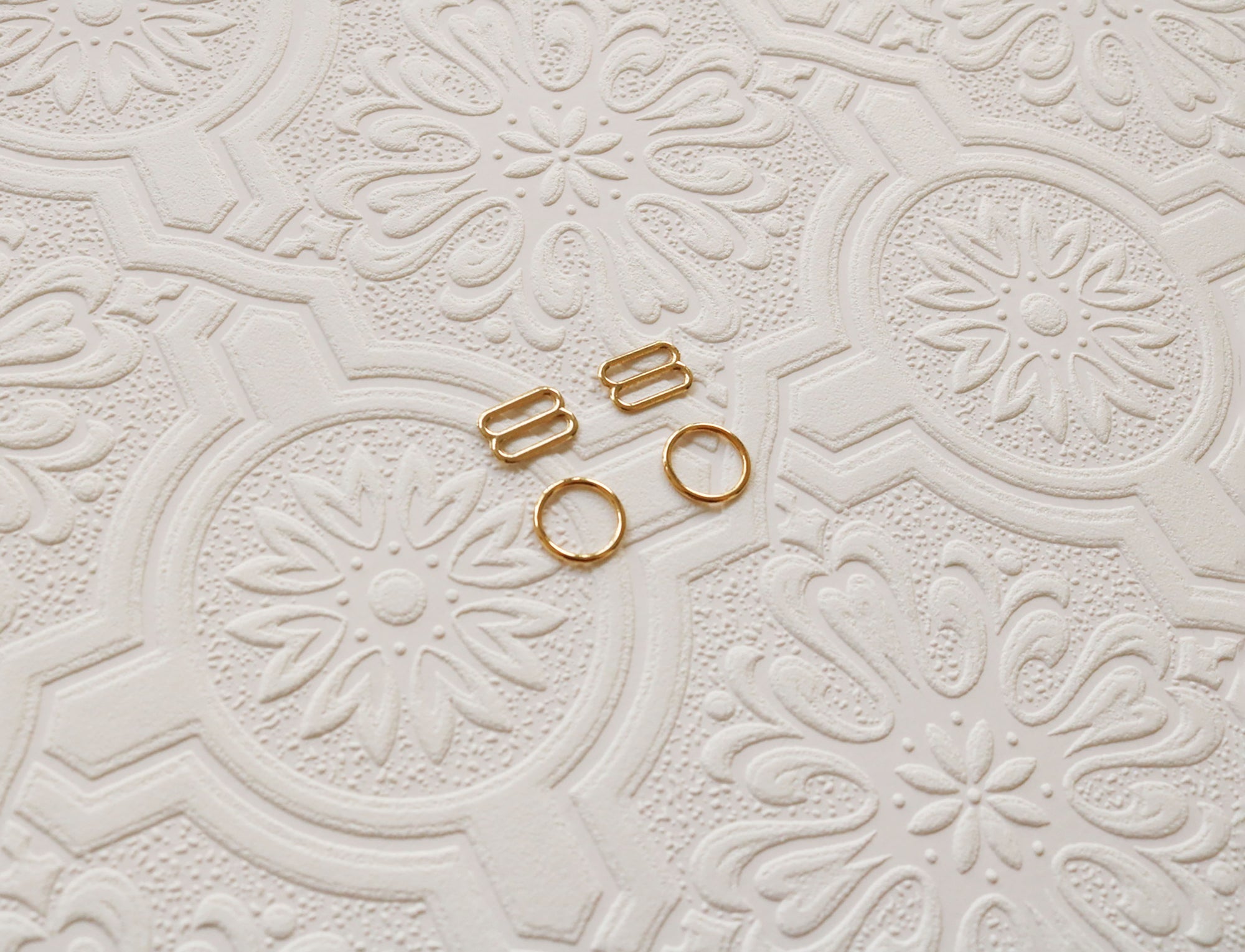 22K Gold-Plated Rings and Sliders for Bra Making, 1/2"